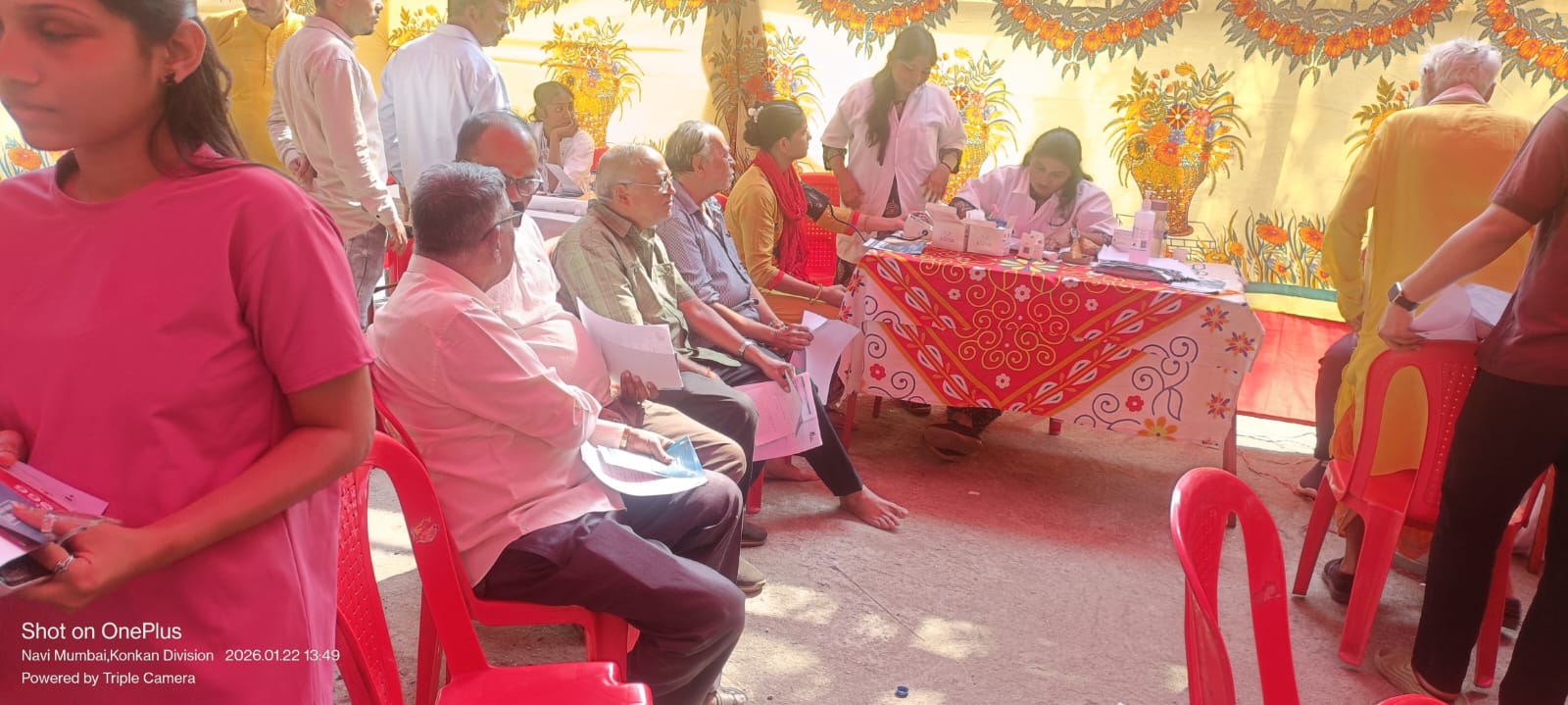 Attendees seated awaiting their turn for check-up